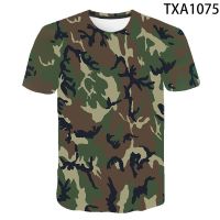 2023 Summer Cool 3D Printed Military Camouflage T Shirt Men Women Children Short Sleeve T-shirt Brand Tops Boy Girl Kids Tee