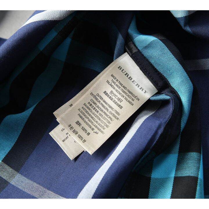 burberry-เสื้อเชิ้ตสําหรับผู้ชายผ้าฝ้ายแขนยาวทรงสลิม-9113