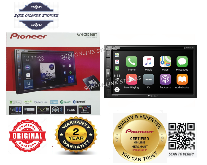 Pioneer AVH-Z5250BT - 7inch Touch Screen Multimedia Player with Apple ...