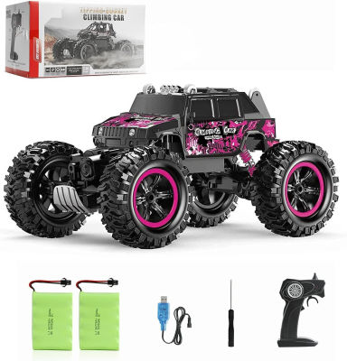 Songtai Remote Control Car, Purple Rc Truck 4x4 Off-Road Waterproof Function 360° Rotation, Suitable for Boys, Girls, Adult and Childrens Toy