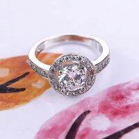 แหวนแต่งงานเงิน สเตอร์ลิงเพชร 4 Carat - F364 US ขนาด 10