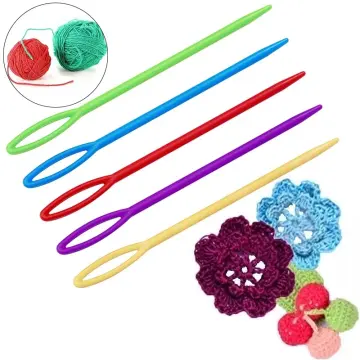 100pcs 5.5cm Multicolor Plastic Sewing Needles Wool Embroidery Weaving  Needles for Crafts Clothing Shoes Kniting Crochet Hooks