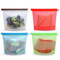 【DT】 hot  LMETJMA Reusable Silicone Food Storage Bags BPA Free Food Preservation Bags Seal Freeze Fridge Food Storage Savers Bags KC0255