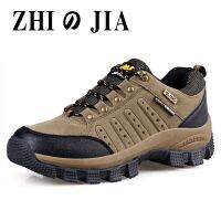 Classic Mens Wear-resistant Sports Shoes Outdoor Hiking Shoes Hiking Training Shoe Flock Material Solid Color Mens Shoe Women