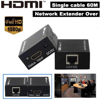 60m HDMI LAN Extender Repeater Over Single Cat5E/6 RJ45-Up To 200Ft 1080P 3D Hot