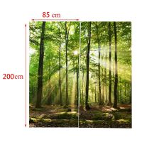 Bamboo Forest Printed Blackout Curtains For Bedroom Window Curtains For Living Room 85 Shading 3D Height 200Cm Width 170Cm