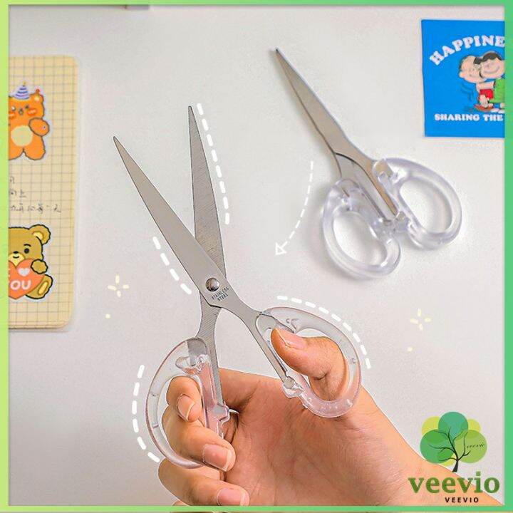 veevio-กรรไกรสำนักงาน-กรรไกรด้ามพลาสติก-มี-2-ขนาดให้เลือกเหมาะกับงาน-scissors