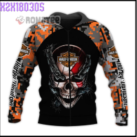 Cool Iron Chain Skull Harley-Davidson Logos 3D Hoodie