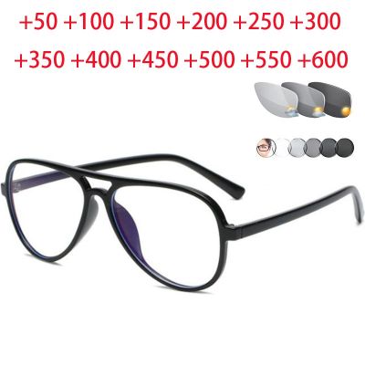 ﹍ New Pilot Sunglasses Intelligent Photochromic Reading Glasses Magnifier Women Men Presbyopic Hyperopia Glasses 0.5 2.0 to 4.0