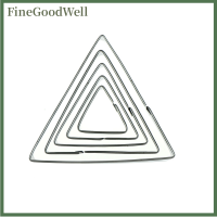 FineGoodWell เครื่องตัดคุกกี้สแตนเลสรูปสามเหลี่ยม5ชิ้นแม่พิมพ์อบเค้กบิสกิตแม่พิมพ์ DIY