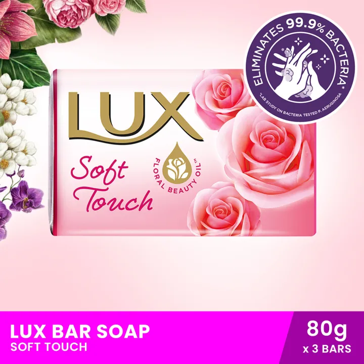 LUX Bar Soap Soft Touch 80g x 3 bars bath soap, personal care, unilever