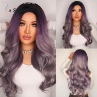 La Sylphide Long Wavy Ombre Purple Synthetic Wigs for Women Heat Resistant Natural Middle Part Cosplay Party Lolita Hair Wigs [ Hot sell ] Toy Center 2