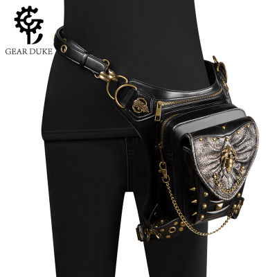 Punk New Womens Bag Skull Chain Motorcycle Bag Womens Shoulder Bag Outdoor Cell Phone Belt Bag Men