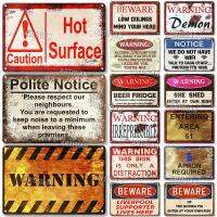 Rusty Caution Metal Tin Sign Retro Decorative Plate Warning Metal Signs Garage Bar Studio Wall Decor Signs Beware Metal Plaque Size: 20cm X 30cm（Contact the seller, free customization）