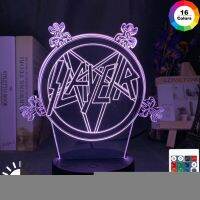 Thrash Band Slayer Logo Night Led Changing Nightlight for Home Decor Event Prize Lamp