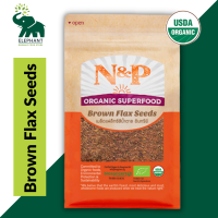 Organic Brown Flax Seeds N&amp;P เมล็ดแฟลกซ์สีน้ำตาล แฟลกซ์ซีด ออร์แกนิค 900g 300g