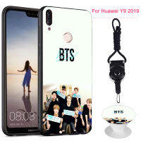 BTS โทรศัพท์เคสสำหรับหัวเหว่ย Y9 2019ซิลิคอนนุ่มกรณีที่มีรูปแบบเดียวกันแหวนและเชือก