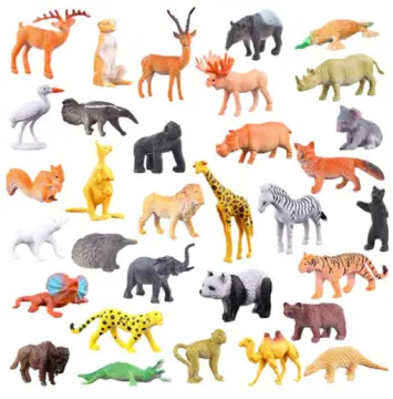 Simulated Wild Animals Model Realistic Plastic Safari Animal Action Figure  for Animal Collection (Elephant Family)