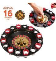 เกมพนันรูเล็ต Roulette Wheel  แก้วเหล้ายิงด้วยลูกเหล็ก 2 ลูกและแก้ว 16 ใบ รุ่น DrinkingRoulete-10Dec-J1