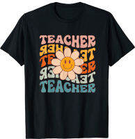 Retro Teacher Daisy Colourful - เสื้อยืดครูโรงเรียนประถมศึกษา