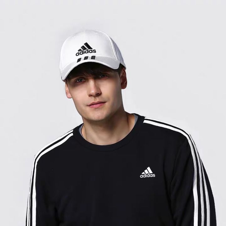 adidasหมวกแฟชั่น-หมวกผ้าฝ้าย-สีทึบหมวกเบสบอลหมวกกลางแจ้งหมวกบังแดด