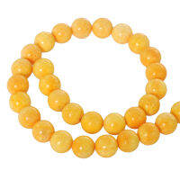 เซซีบอน ลูกปัดหินแท้รปทรงกลมประการังสีเหลือง (Round Yellow Coral) 12 mm