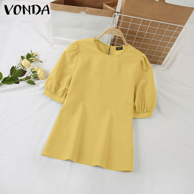 (จัดส่งฟรี)Fancystyle VONDA เสื้อผู้หญิงแขนสั้นเสื้อยืดคอกลมพัฟเสื้อสตรีแขนยาวเรียบง่ายแบบลำลองที่สง่างาม #2