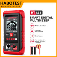 HABOTEST HT123 ระบุอัตโนมัติดิจิตอลมัลติมิเตอร์ / 600V AC / DC ดิจิตอลมัลติมิเตอร์ 2000x ความแม่นยำสูงแบบไม่สัมผัส / ทดสอบโวลต์มิเตอร์