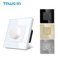 卐✘ TAWOIA Dimmer Light Switch Rotary Knob Glass Frame Panel Mechanical LED Dimmable Switch Wall Mounted Switches EU Russia Switches