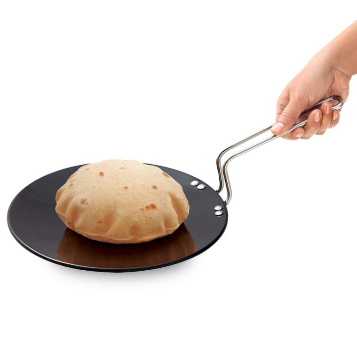 Prestige Hard Anodised Plus Cookware Gas & Induction Base Roti Tawa Black,  225mm