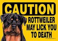 ข้อควรระวังอาจเลียคุณถึง Death Rottweiler ป้ายโลหะ12x8นิ้วเหมาะสำหรับคนรักสุนัขและตกแต่งบ้าน