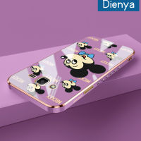 Dienya J2ปลอกสำหรับ Samsung เคสลายการ์ตูนแฮปปี้มิกกี้มิกกี้ใหม่กรอบสี่เหลี่ยมชุบพื้นผิวเคสซิลิกาเจลแบบนิ่มกันกระแทกเคสมือถือรวมเลนส์กล้องถ่ายรูปฝาครอบป้องกัน