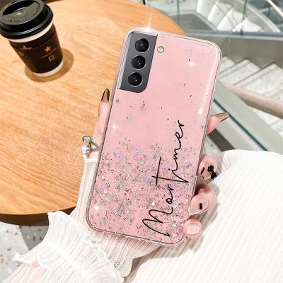 （shine electron）เคสสะท้อนแสงชื่อเฉพาะสำหรับ Samsung Galaxy A73 A72 A71 A70 A53 A52 A50 A42 A33 A32 A23 A22ปลอกซิลิโคน5G