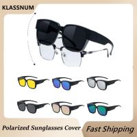 【CC】♚❁  New Polarized Sunglasses Fit-Over Cover Over Prescription Glasses Myopia Men Car Driver Large Size Transfer Eyewear UV400