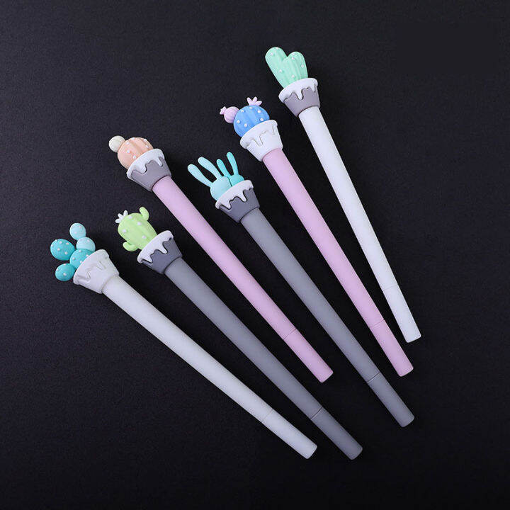 36-pcslot-kawaii-cactus-succulents-gel-pen-cute-0-5-mm-black-ink-signature-pens-office-school-supplies-stationery-gift