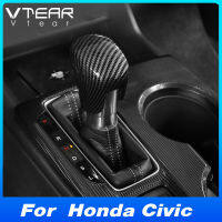 สำหรับ11th Honda Civic Fe 2022 2023อุปกรณ์ตกแต่งภายในรถคอนโซลกลางเกียร์ Shift Knob Cover Trim Gear Head Protection Cap