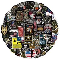 【LZ】❈♘  US War Style Memorial Veterans Adesivos Decalques de Marcas Militares DIY Skate Diário Bagagem Laptop Telefone Carro Scrapbook 50pcs