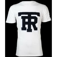 HOT ITEM!!Family Tee Couple Tee TRUE RELIGION Mens T-Shirt UNIVERSITY OF TR White w Navy Jacquard