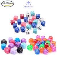 Ready Stock 100Pcs Chunky Mixed Color Acrylic Dice Beads 7.5x7.5x7.5mm 1.5mm For Jewelry DIY Making Decoration