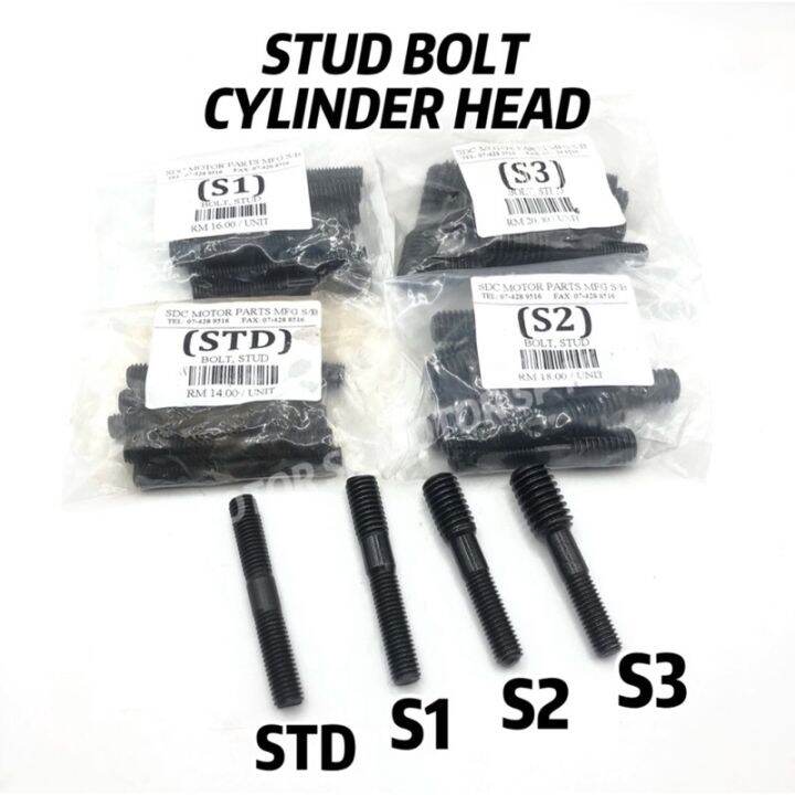 hot jiepomou967 STUD BOLT Cylinder Head Block STANDARD S1 S2 S3 Yamaha Y80 Y100 Y110 Y125 RXZ