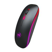 HXSJ T18 Dual Mode Mouse 2.4G Wireless Mouse BT Mouse Colorful Breathing Light Mute Mouse with Adjustable DPI for Laptop Basic Mice