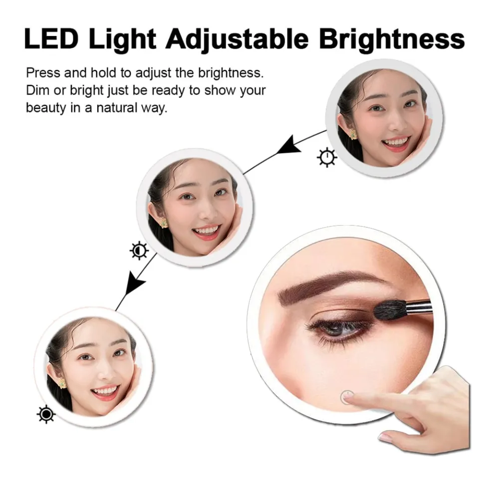 Espejo de Maquillaje con Joyero y Luz LED - Cosmético Coreano