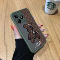 เคสโทรศัพท์พร้อมสำหรับ Realme C53 Realme Narzo N53การ์ตูนหมีกลเคสโทรศัพท์รักหุ่นยนต์หมีขอบนิ่มมีน้ำค้างแข็งโปร่งใสเคสแข็งกล้องคลุมทั้งหมดกันกระแทกสำหรับเด็กผู้ชาย