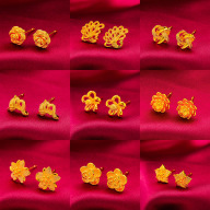 ASIX GOLD Bông tai đính hoa may mắn dành cho nữ bằng vàng 24k Mua mang lại thumbnail