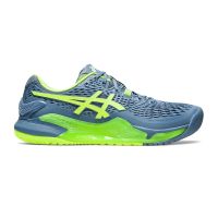 Asics รองเท้าเทนนิสผู้ชาย Gel-Resolution 9 | Steel Blue/Hazard Green ( 1041A330-400 )