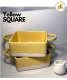 Yellow Square Ceramic Bowl- ชามเซรามิค ชามมินิมอล กระถางเซรามิค ขนาดใหญ่ ภาชนะเซรามิคน่ารัก