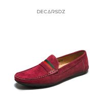 รองเท้าโลฟเฟอร์ DECARSDZ สำหรับผู้ชายสบายๆ Sepatu Slip On คุณภาพสูงรองเท้าระบายอากาศชายรองเท้าส้นเตี้ยสำหรับใส่ขณะขับรถแบรนด์