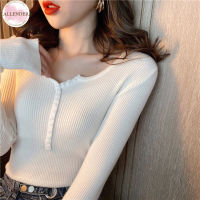 Womens Knit Shirt Spring Autumn Slim V-neck Long-sleeve Bottoming Shirt