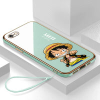 เคส OPPO A57 2016 Case Cartoon Luffy เคสหรูหรา 6D ชุบซิลิโคนอ่อนนุ่มกรอบสี่เหลี่ยม Shiny Bling ฝาหลัง