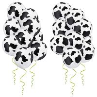 15pcs 12inch  Cow Print Latex Balloons for farm theme birthday party decorations Cowboy Theme Party Supplies Artificial Flowers  Plants